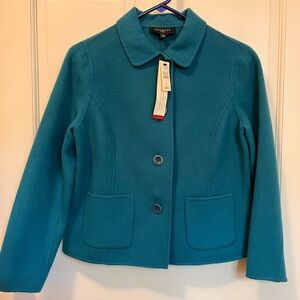 Talbots Women's Teal Jacket - 90% brushed wool / very soft! NwT